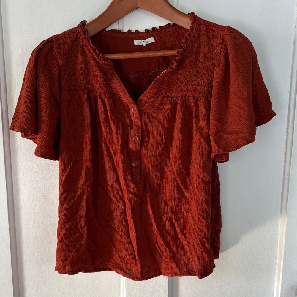 Maurices Rust Button-Up Blouse